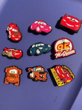 Lightning McQueen & Friends Shoe Charms - Red, Pink, Blue, Orange